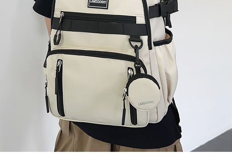 Wholesale Sample Set: Lettering Applique Nylon Backpack + Coin Purse