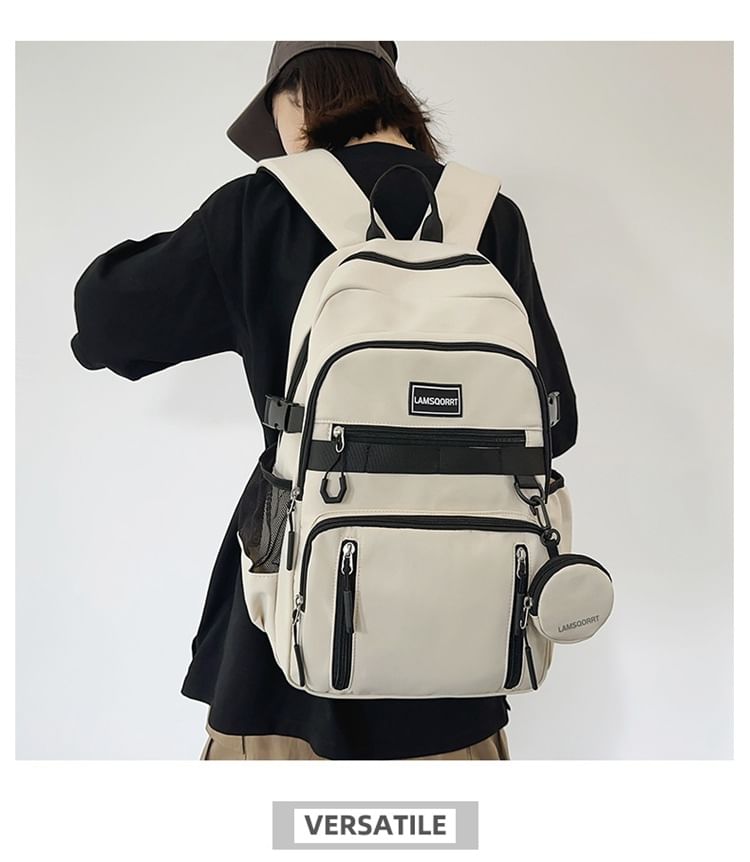 Wholesale Sample Set: Lettering Applique Nylon Backpack + Coin Purse