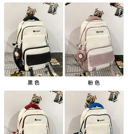 Wholesale Sample Set: Lettering Buckled Nylon Backpack + Coin Purse
