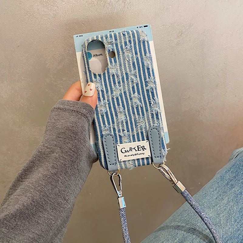 Denim Phone Case Set / Distressed Strap