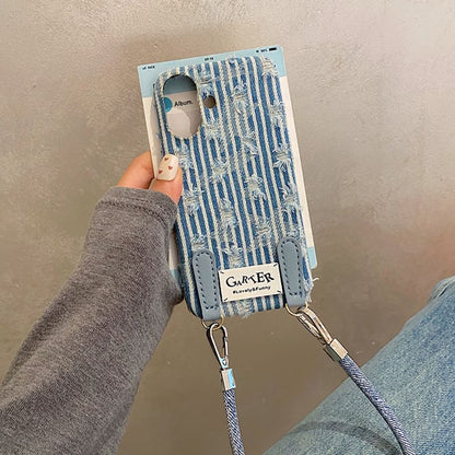 Denim Phone Case Set / Distressed Strap