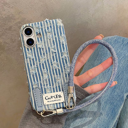 Denim Phone Case Set / Distressed Strap