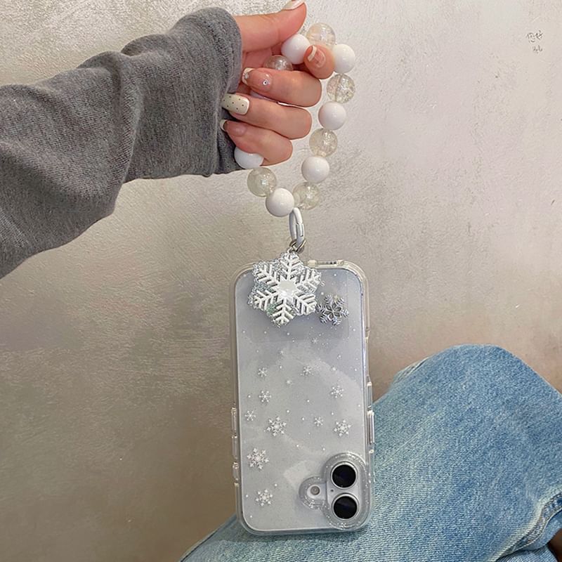 Decoration Strap Set Adhesive / Snowflake Phone Case