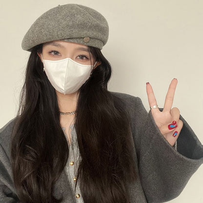 Hat Wool Beret Disc Metal