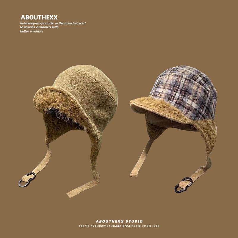 Trapper Faux Fur Hat Plaid