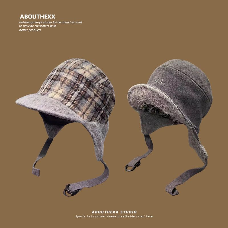 Trapper Faux Fur Hat Plaid