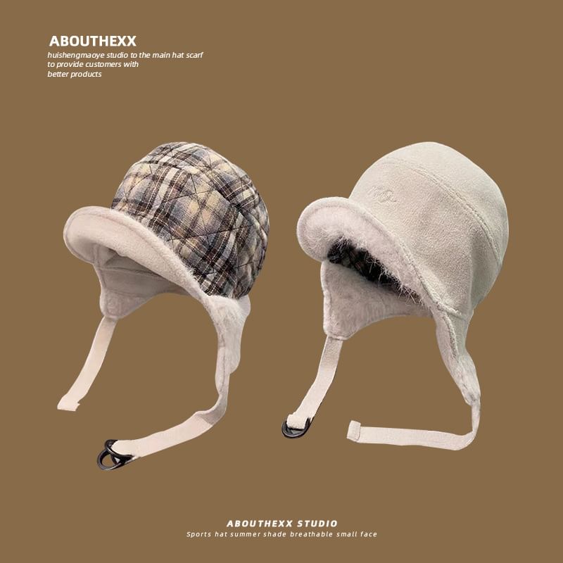 Trapper Faux Fur Hat Plaid