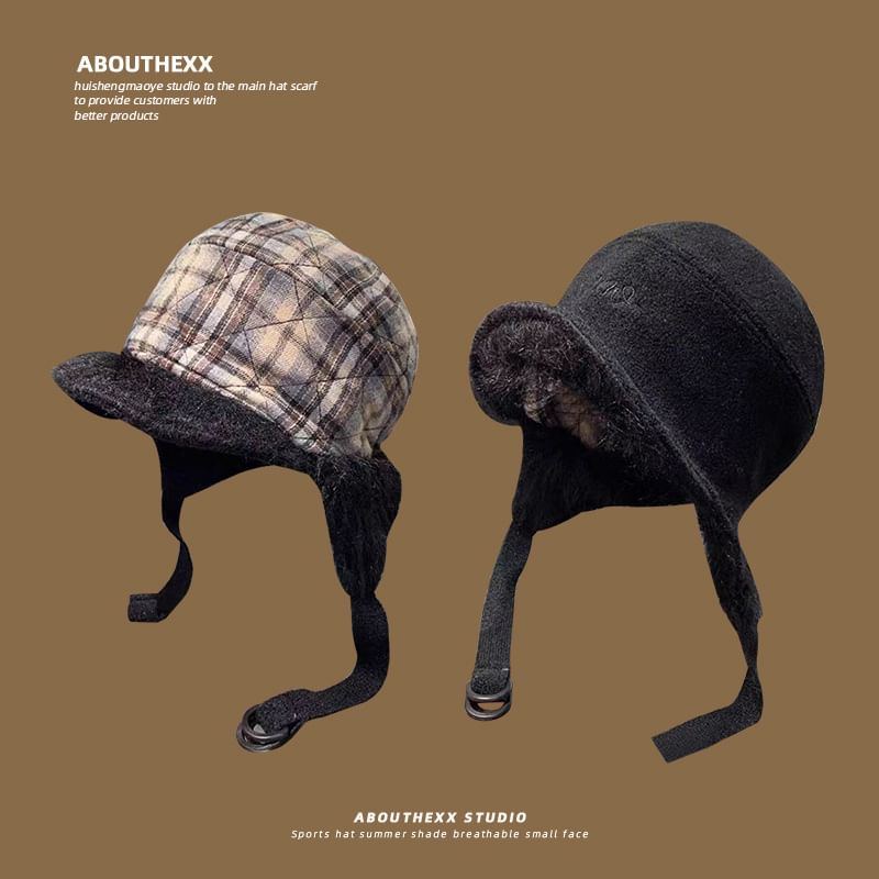 Trapper Faux Fur Hat Plaid