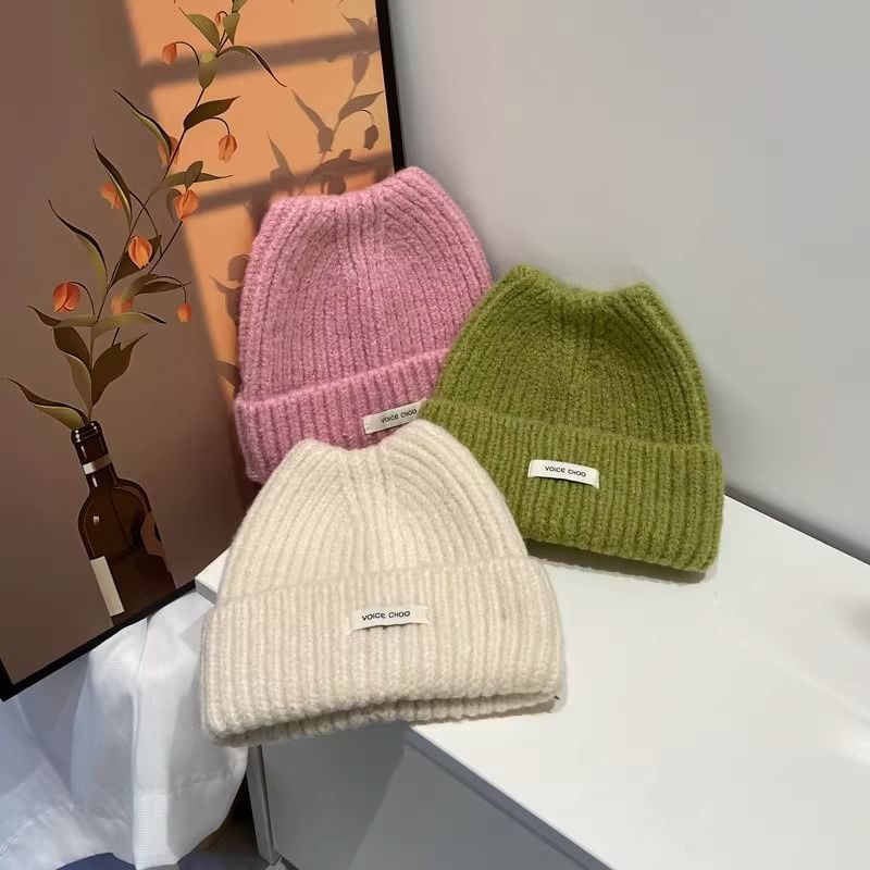 Knit Beanie Applique Lettering
