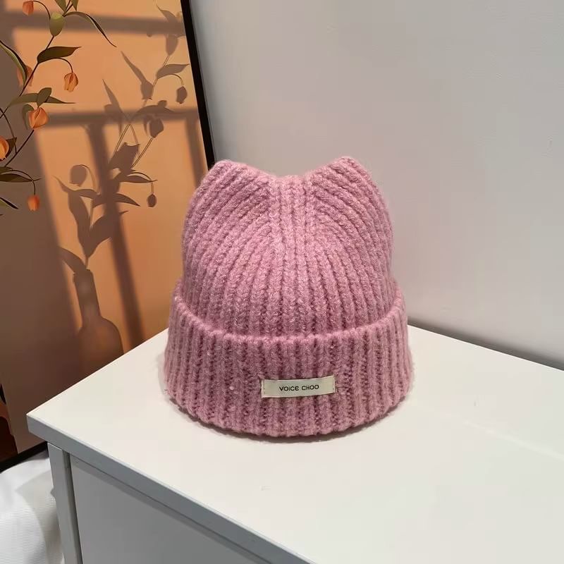 Knit Beanie Applique Lettering