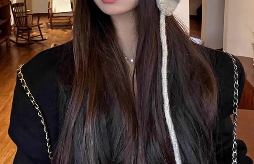 Hat Knit Pom Trapper
