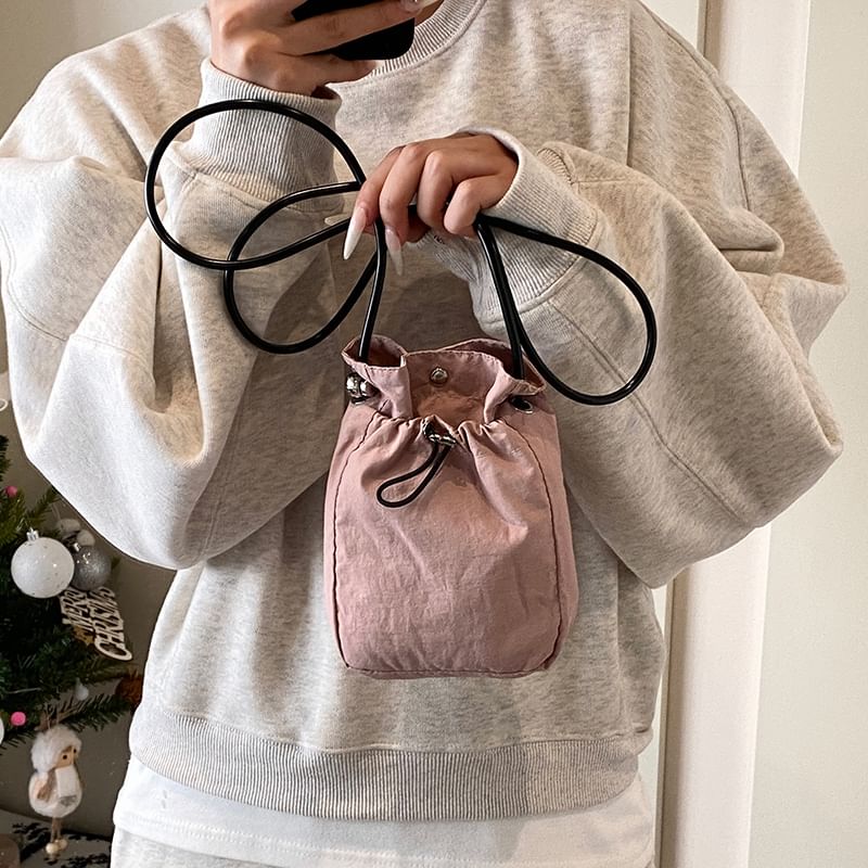Plain Bucket Bag Drawstring