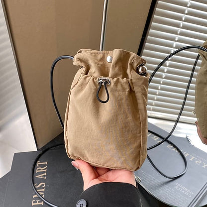 Plain Bucket Bag Drawstring