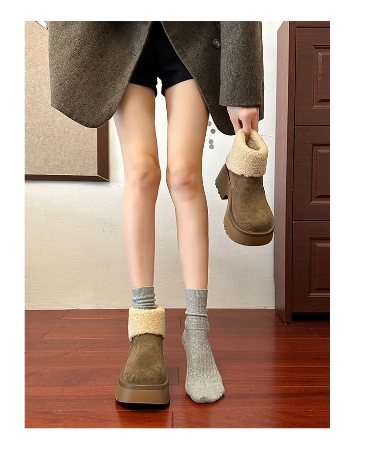 SamplePlatform Plain Fleece Lined Ankle Boots
