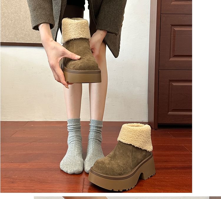 SamplePlatform Plain Fleece Lined Ankle Boots