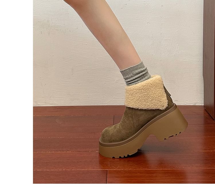 SamplePlatform Plain Fleece Lined Ankle Boots