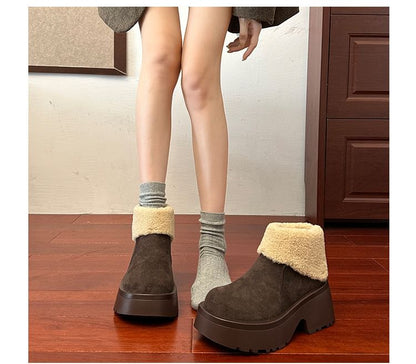 SamplePlatform Plain Fleece Lined Ankle Boots