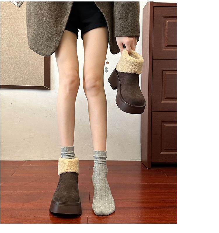 SamplePlatform Plain Fleece Lined Ankle Boots