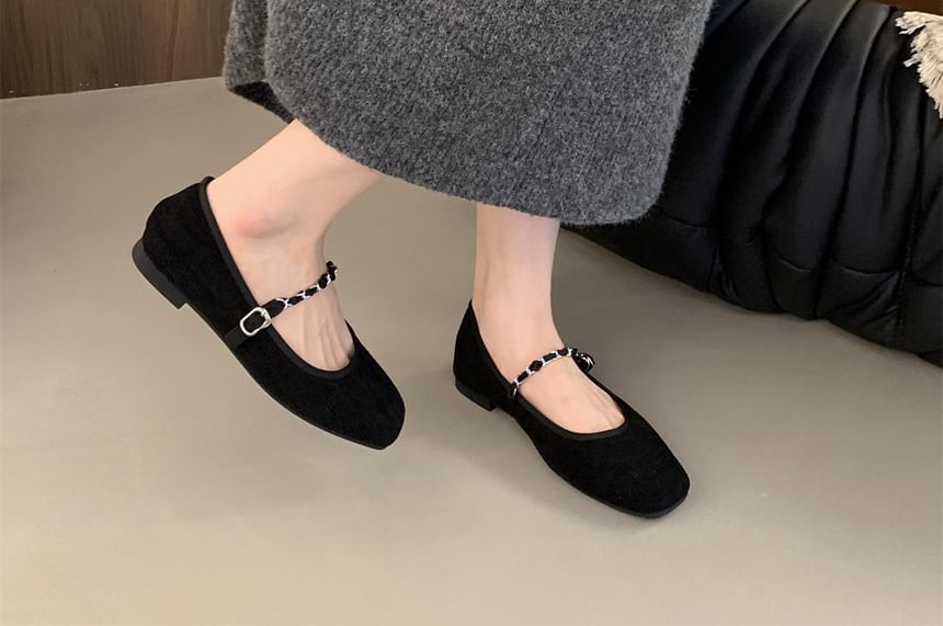 SampleSquare Toe Chained Mary Jane Shoes