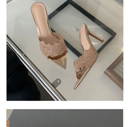 SampleStiletto Heel Pointy Slide Sandals
