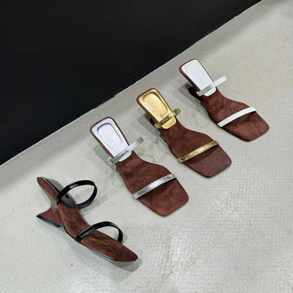 Wedge Heel Slide Sandals