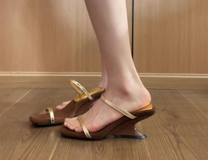 Wedge Heel Slide Sandals