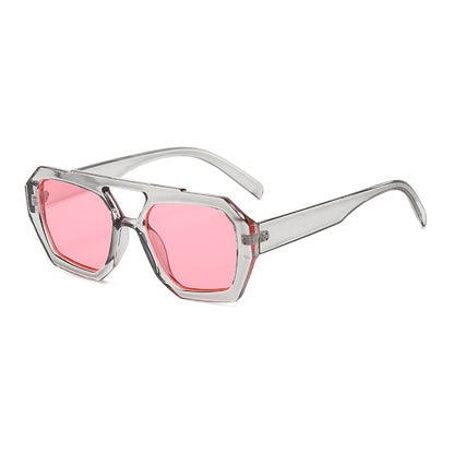 Double Bridge Geometric Sunglasses