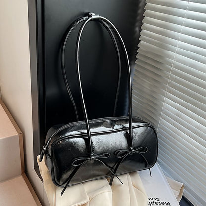 Bag Bow Leather Faux Shoulder
