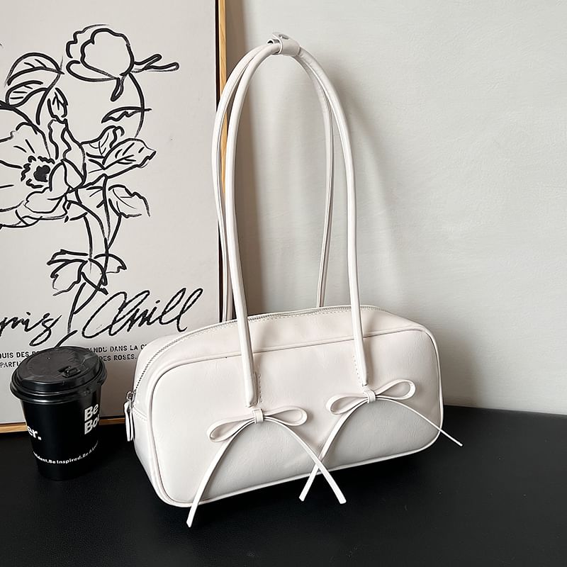 Bag Bow Leather Faux Shoulder