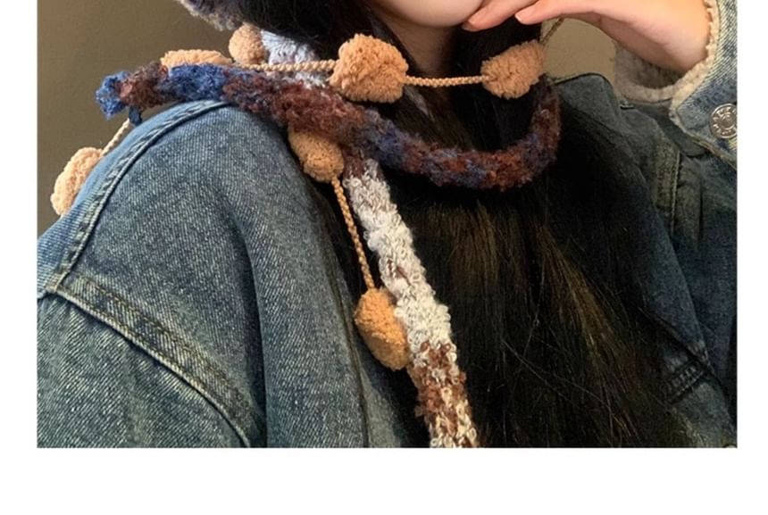 Ear Knit Panel Fluffy Bear Hat