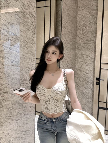 Sample Floral Lace Crop Bustier Top