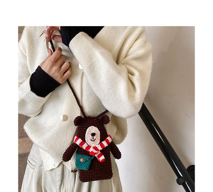 Sample Bear Knit Mobile Phone Crossbody Bag