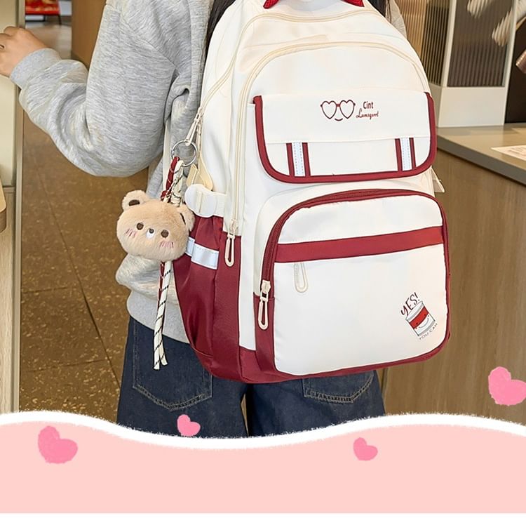 Sample Cartoon Print Nylon Laptop Backpack / Bag Charm / Set
