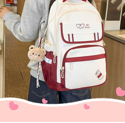 Sample Cartoon Print Nylon Laptop Backpack / Bag Charm / Set