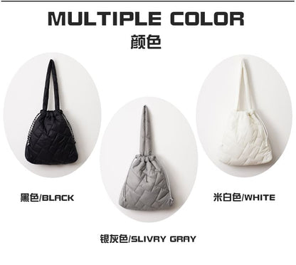 Sample Plain Drawstring Quilted Tote Bag