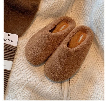 Mules Platform Plain Fleece
