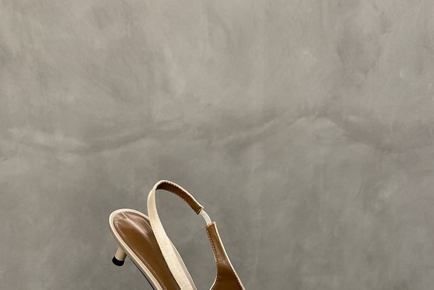 SamplePointed Toe Satin Kitten Heel Pumps