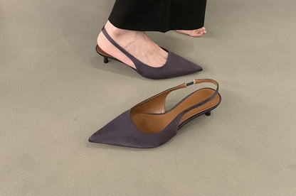 SamplePointed Toe Satin Kitten Heel Pumps
