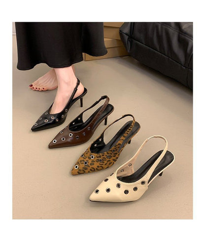 SamplePointed Toe Grommet Slingback Pumps