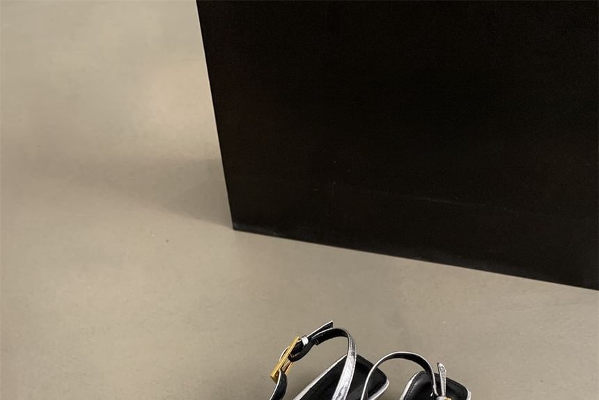 Sample Pointed Toe Slingback Kitten Heel Pumps
