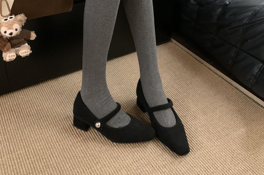 Sample Square Toe Block Heel Mary Jane Pumps