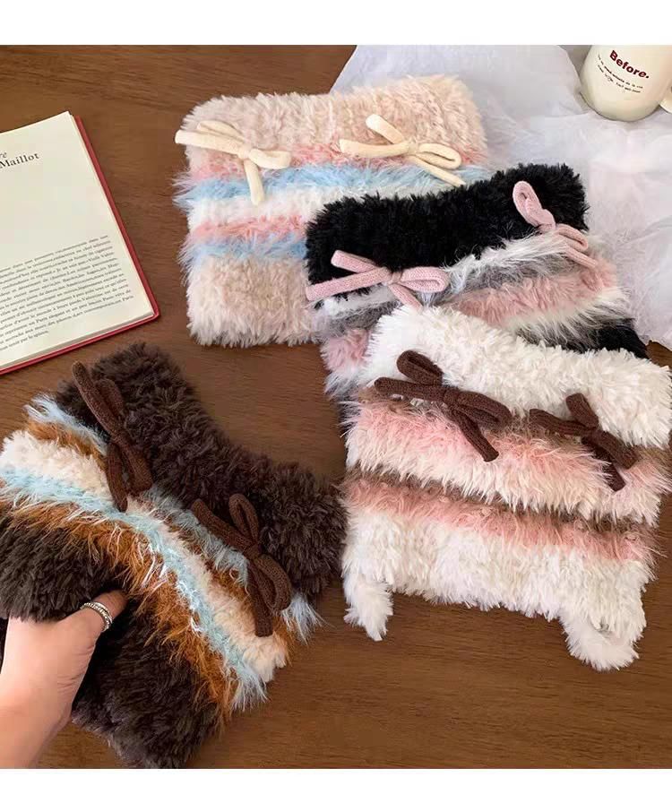 Cat Bow Fluffy Beanie Knit Ear