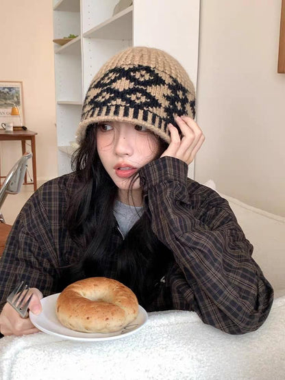 Diamond Jacquard Beanie Knit