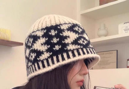 Diamond Jacquard Beanie Knit