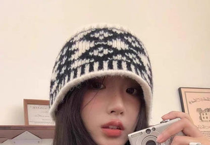 Diamond Jacquard Beanie Knit