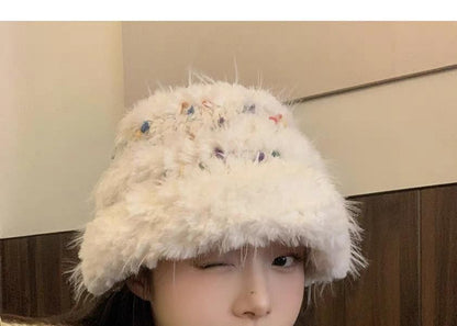 Hat Fluffy Knit Bucket