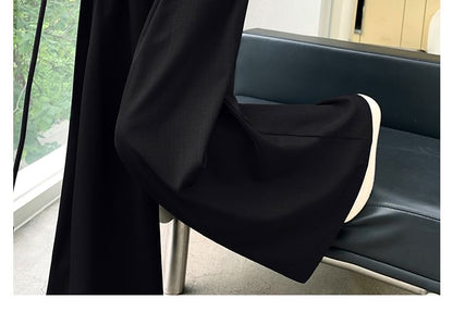 High Designs Wide Leg Various Plain Pants Rise