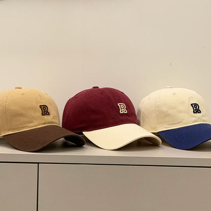 Cap Baseball Two Tone Embroidered Lettering