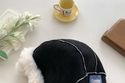 Applique Fluffy Trapper Hat Trim Plain