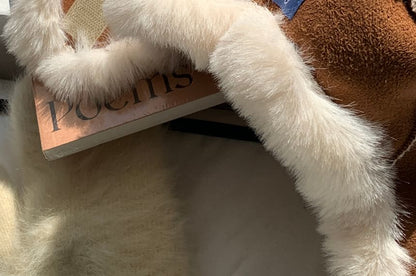 Applique Fluffy Trapper Hat Trim Plain